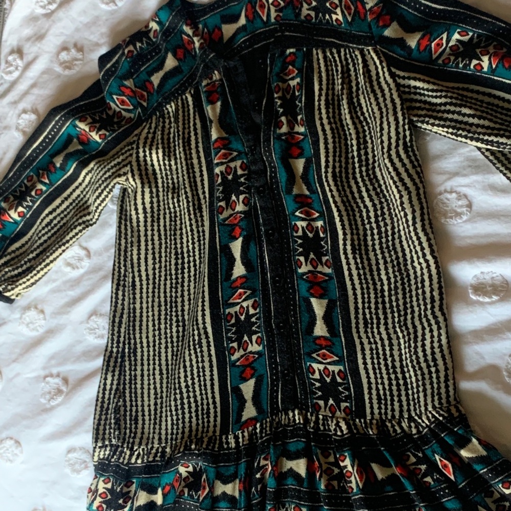 Free people bohemian puffy sleeve babydoll dress